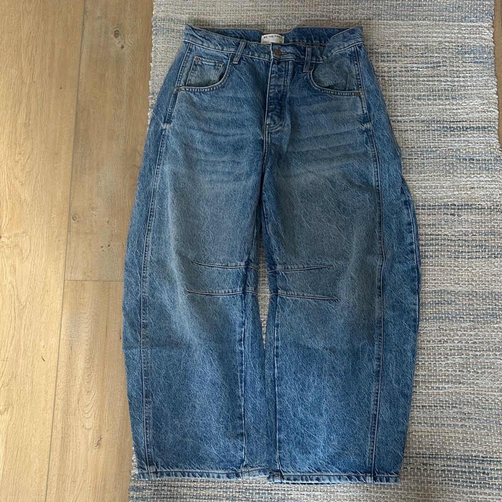 Free People Vintage Wash Blue barrel jeans